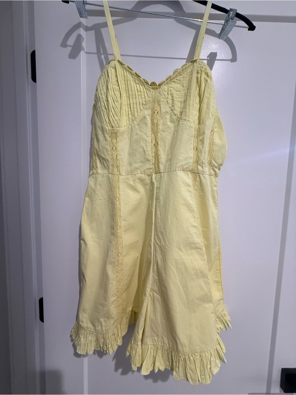 Urban Outfitters Yellow Romper with Ruffle Trim